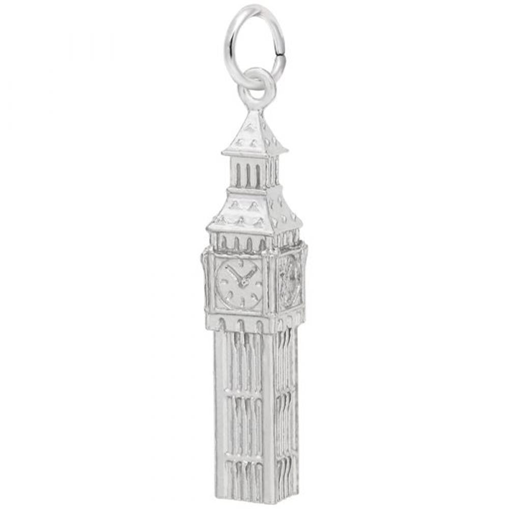 Big Ben Clock Tower Charm / Sterling Silver