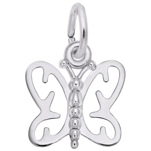 Small Butterfly Charm / Sterling Silver