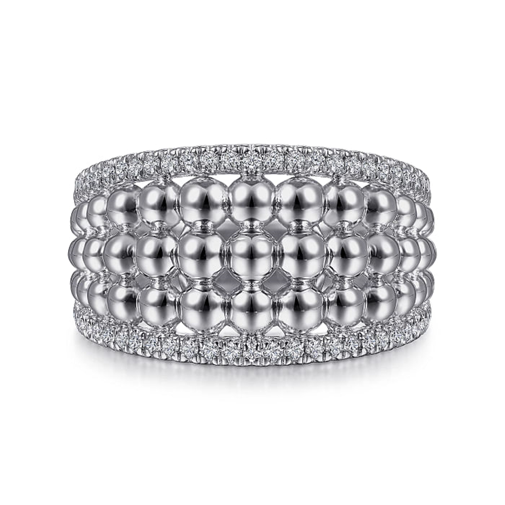 925 Sterling Silver White Sapphire Wide 
Bujukan Ring *Bujukan Collec