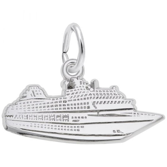 Cruise Ship Charm / Sterling Silver