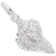 The Rembrandt Charms Horse Conch Shell Charm is crafted from sterling silver and features intricate details that mimic the texture of a Horse Conch Shell. The pendant comes with a silver loop, making it perfect for wearing on either a chain or bracelet.