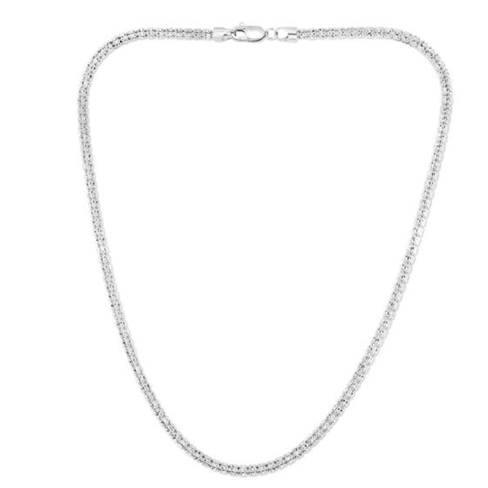 14K White Gold 3.14mm Fancy Ice Chain with Lobster Clasp - 20 inch