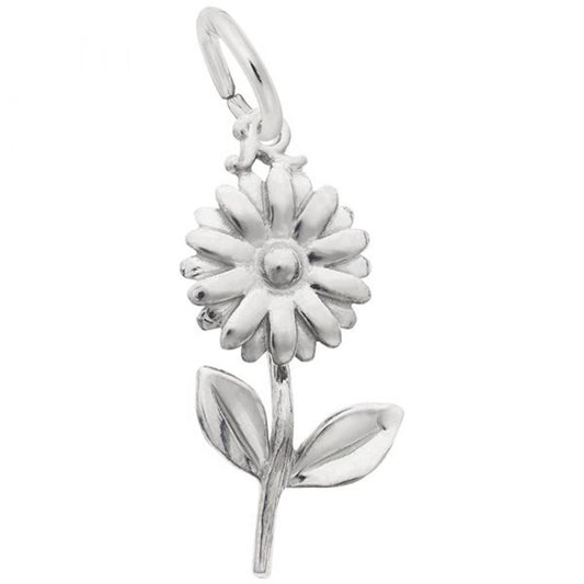 Daisy Flower Charm / Sterling Silver