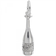 Image showing the France Burgundy Wine Bottle Charm from Rembrandt Charms. The sterling silver charm features a detailed wine bottle, representing the elegance of the Burgundy wine region. The dimensions are 0.19 inches by 0.74 inches (4.8 mm x 19.15 mm). This charm adds a touch of sophistication and cultural flair to any collection. Style number 8259.