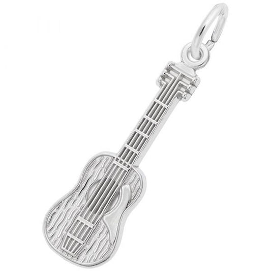 Acoustic Guitar Charm in Sterling Silver