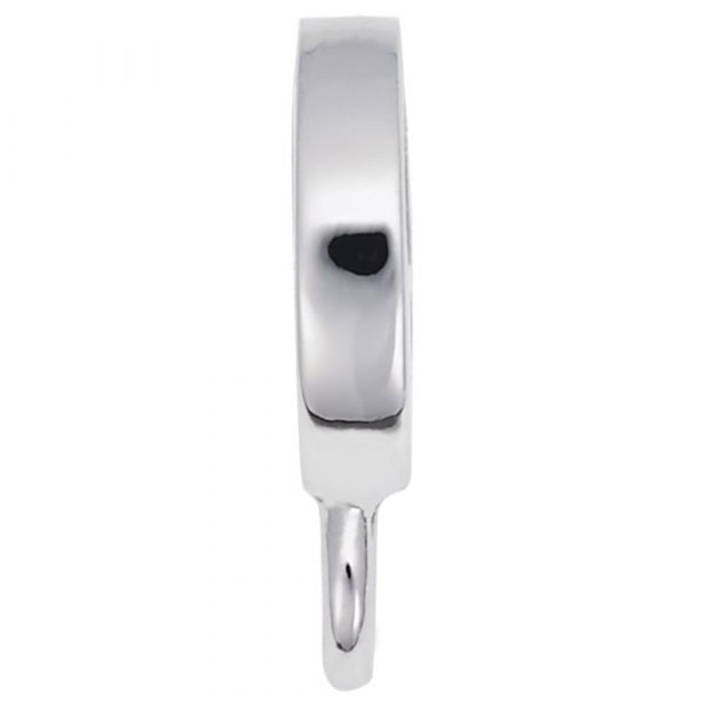A close-up side view of the Charmdrop Pandora adapter by Rembrandt Charms, crafted in sterling silver with a smooth, rounded surface, displayed against a plain white background.