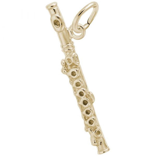 Piccolo Instrument Gold Plate Charm / Sterling Silver