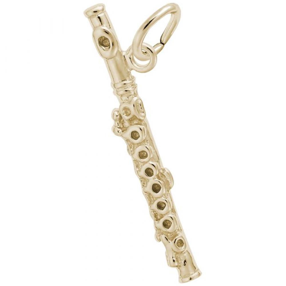 Piccolo Instrument Charm / Gold Plated Sterling Silver