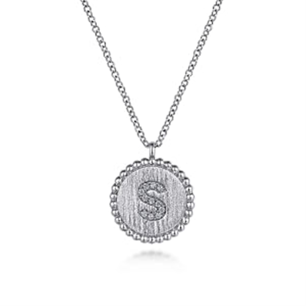 925 Sterling Silver Diamond Bujukan 
Initial S Necklace
Serial No: S
