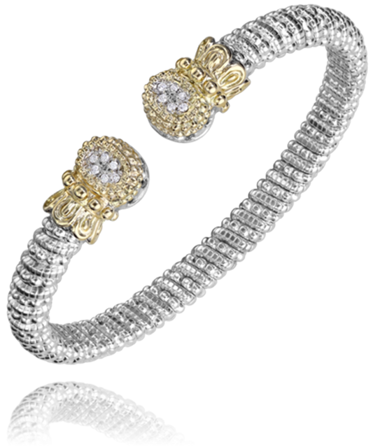 6mm Band Bracelet 0.09CT; 14KT Gold; and Sterling Silver