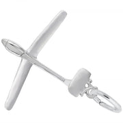 Introducing the Glider Charm by Rembrandt Charms, a sophisticated sterling silver accessory designed in the shape of an airplane. This charm showcases intricate details on both the fuselage and wings, and includes a convenient loop for effortless attachment to any chain or bracelet, blending modern style with timeless elegance.