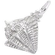 Introducing the Conch Shell Charm in Sterling Silver by Rembrandt Charms, a beautiful seashell-shaped pendant with exquisite detailing and a small loop for easy attachment to any chain. This charm is ideal for beach lovers, encapsulating the ocean's essence in every fine line.
