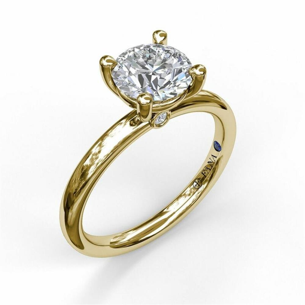 14K Yellow Gold Classic Round Cut Solitaire Engagement Ring | FANA