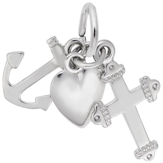 Faith, Hope & Charity Charm / Sterling Silver