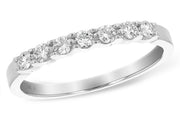 The Allison Kaufman 14K White Gold 7-Stone Diamond Wedding Ring features seven round diamonds across a polished band, with "14K" engraved inside—an elegant choice for an anniversary or wedding band.