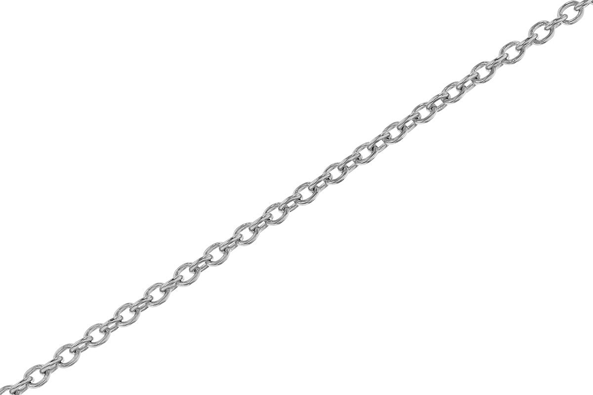 The Allison Kaufman 14K White Gold Diamond Necklace features delicate, round links, shown diagonally on a white background—ideal for a minimalist style.