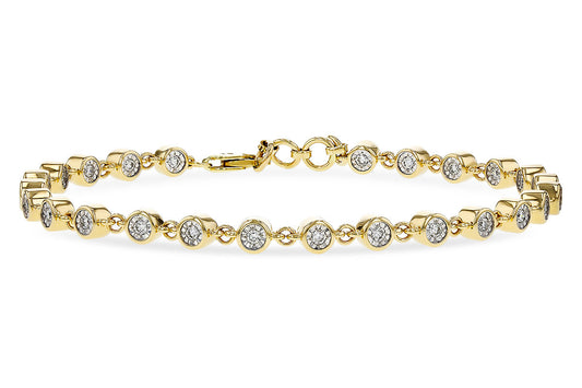 The Allison Kaufman 14K Yellow Gold Diamond Bracelet showcases round, bezel-set diamonds evenly spaced along the band and is finished with a secure clasp closure.