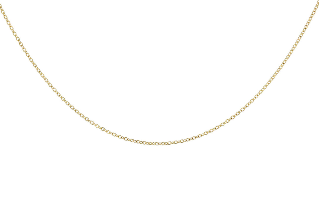 A refined Diamond 14k Yellow Gold Necklace by Allison Kaufman, highlighting elegant interlocking links set against a white background.