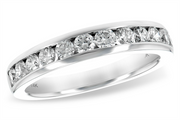 Introducing the Allison Kaufman 14k white gold wedding band, beautifully adorned with 0.75ct natural round-cut diamonds in a sleek channel setting, and elegantly engraved with “14K” on the inside.