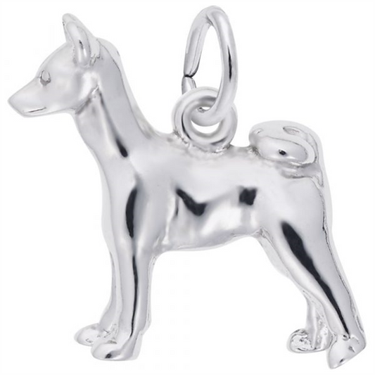 Basenji Dog Charm - Sterling Silver Charm