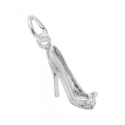 Crafted by Rembrandt Charms, the High Heel Shoe Accent Charm in sterling silver showcases a sleek silhouette with a convenient loop at the back for effortless attachment to your bracelet or necklace—an ideal accessory to add a fashionable jewelry accent to any collection.