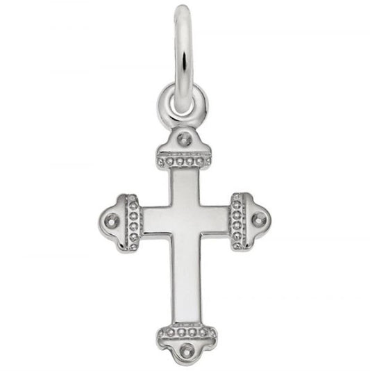 Medieval Cross Charm / Sterling Silver