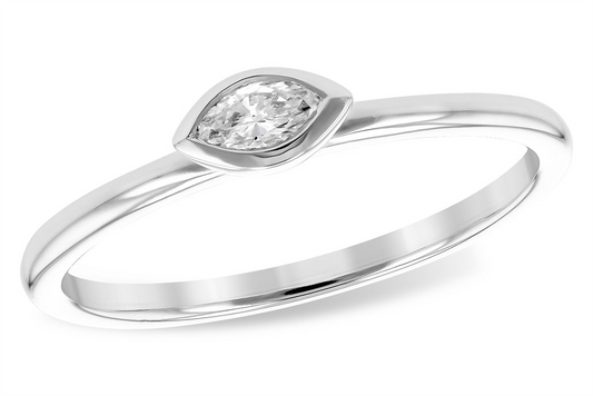14K Solitaire Ring with Marquise Diamond