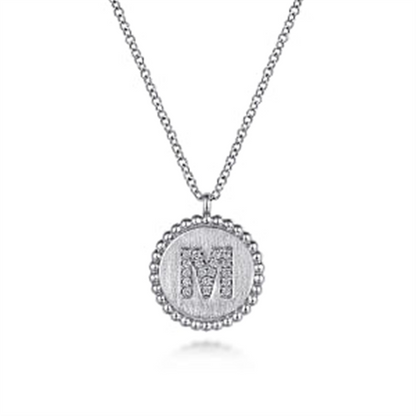 925 Sterling Silver Diamond Bujukan 
Initial M Necklace
Serial No: S