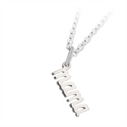 The Mama Sterling Silver Charm Necklace by T Jazelle features a cursive "mama" pendant on a simple chain, presented against a plain white background.