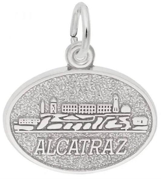 Alcatraz Oval Disc Charm / Sterling Silver