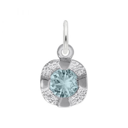 Petite Birthstone - March Charm / Sterling Silver