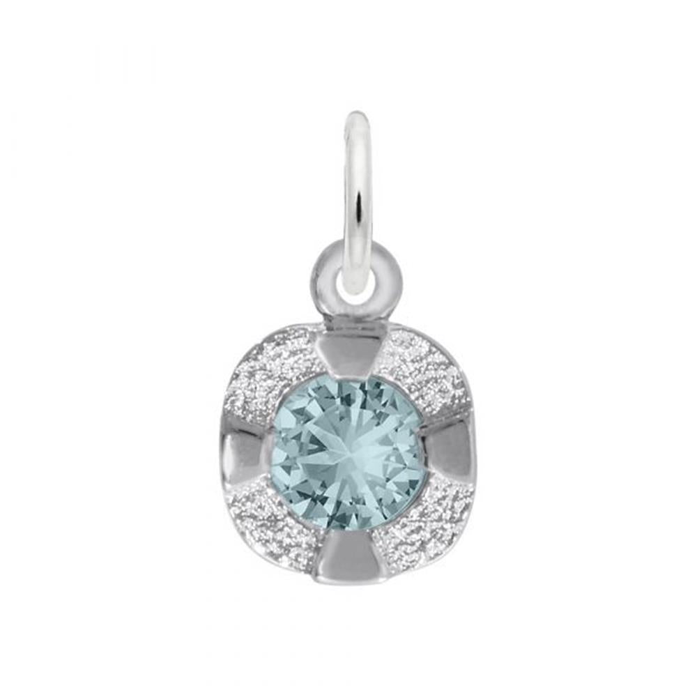 Petite Birthstone - March Charm / Sterling Silver