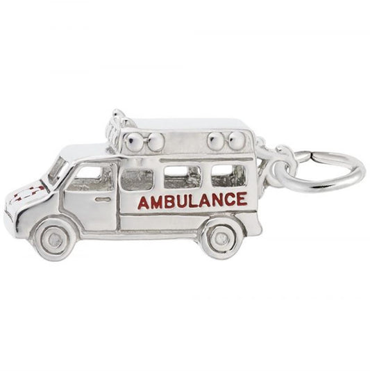 Ambulance Charm / Sterling Silver