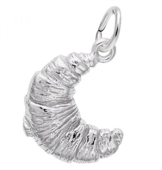 French Croissant Charm / Sterling Silver