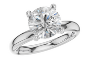 The Allison Kaufman L7946-W is a Ladies 14k white gold SEMI set engagement ring with a hidden basket halo, shown with a large round diamond on a white background.