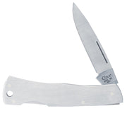 CASE KNIVES: Brushed Stainless Steel Executive Lockback Lanyard Hole - Model #: 00004  (Baxley Jewelry 2020)