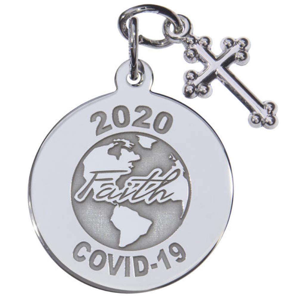 Covid-19 World Faith with Cross Charm / Sterling Silver