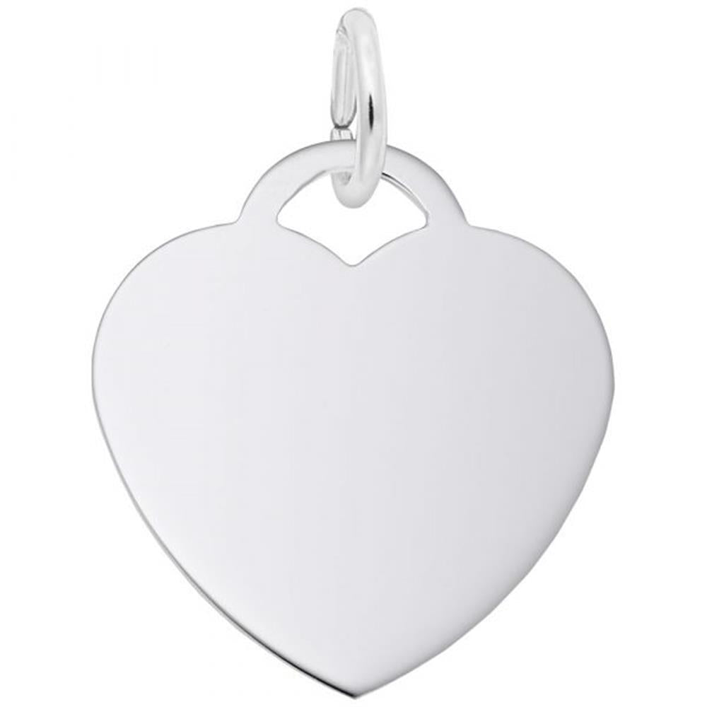 Medium Heart - 1.27mm Thick Charm / Sterling Silver