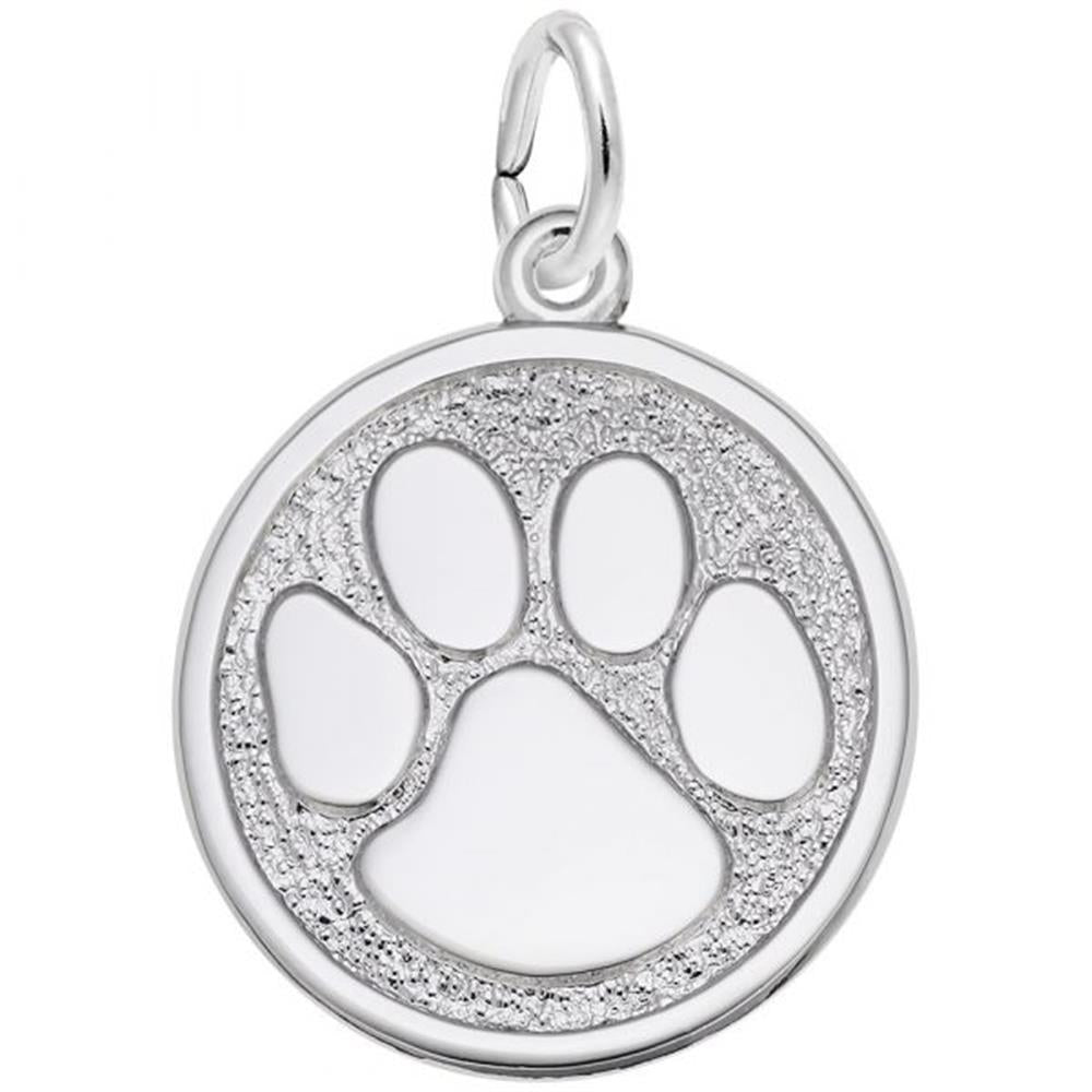 Paw Print Large Charm / Sterling Silver