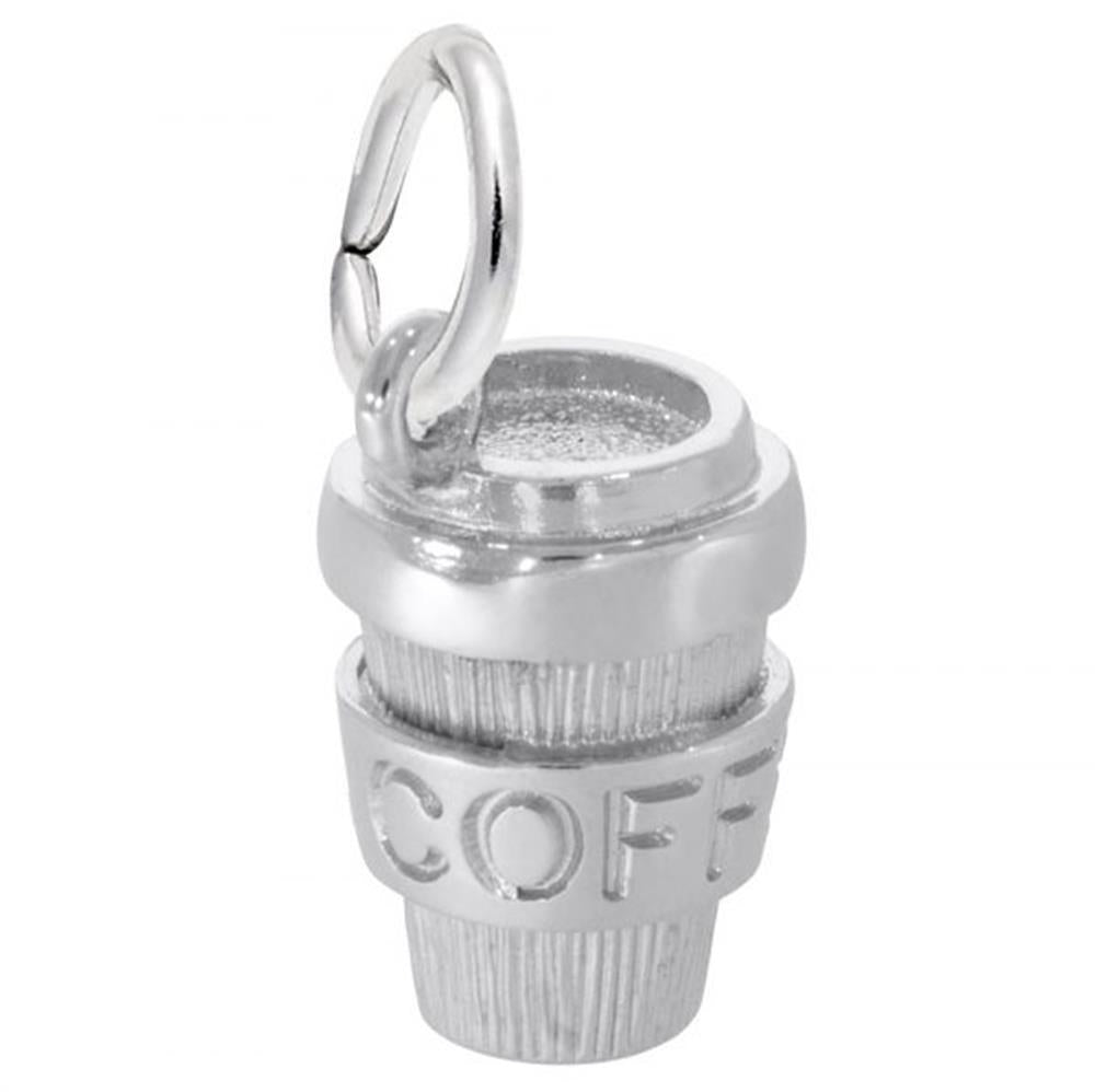 Coffee Cup Charm / Sterling Silver