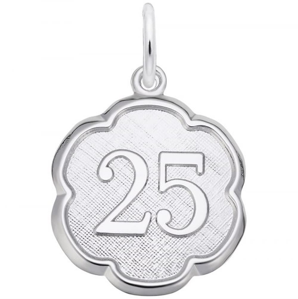 Number 25 Charm / Sterling Silver