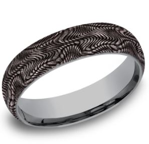 6mm Tantalum with Textured Snake Skin Designed Ring | Benchmark Rings