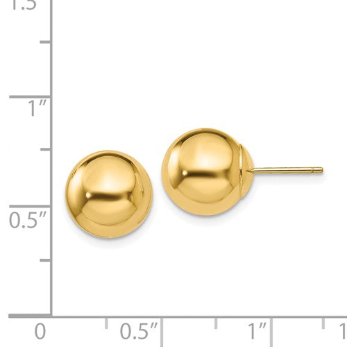 10mm gold ball earrings