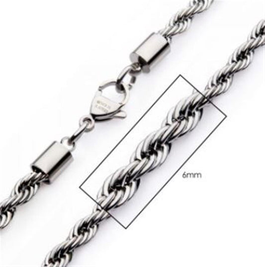 6mm Steel Rope Chain | 24" | INOX