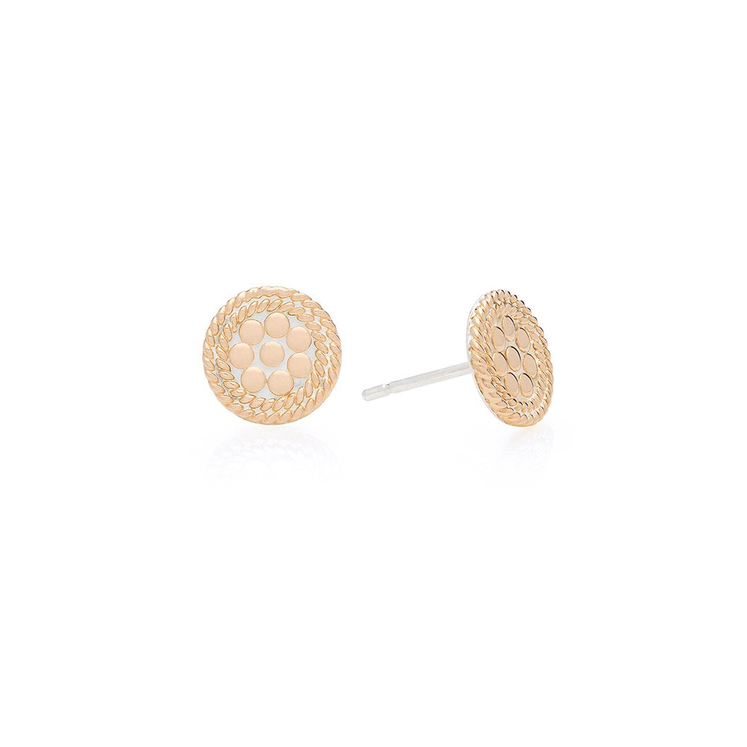 Sterling Silver Mini Circle Stud Earrings with Tension Back (Anna Beck 2019)