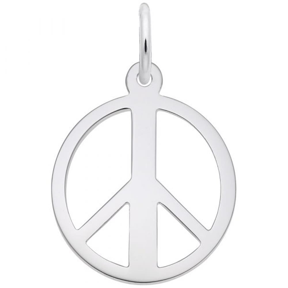 Peace Symbol Charm / Sterling Silver