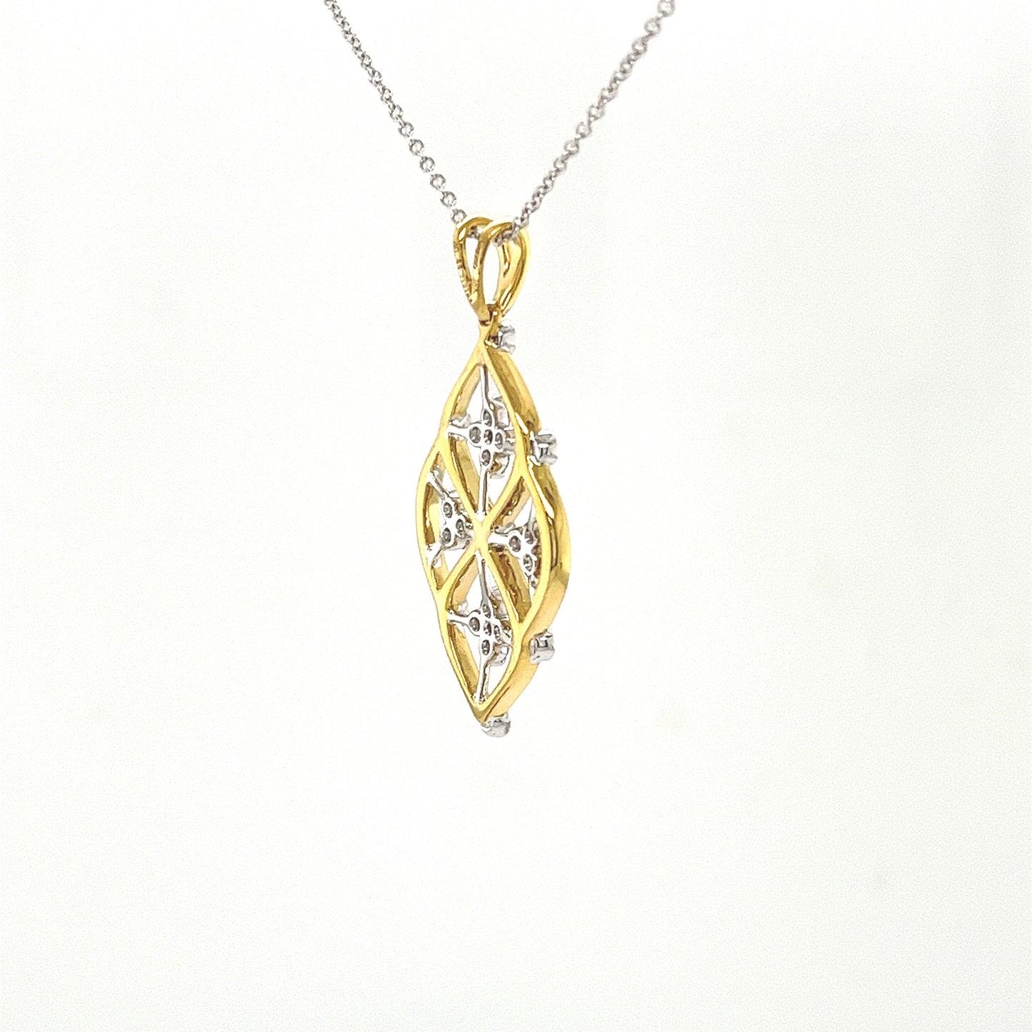 Simon G. 18K Two-Tone Gold Lacework Diamond Pendant