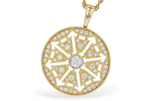 14K Gold Pendant Necklace with Diamonds