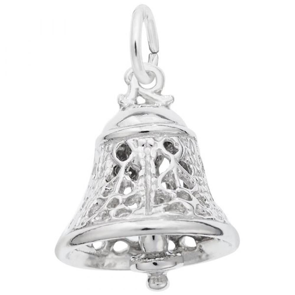 Filigree Bell 3D Charm / Sterling Silver