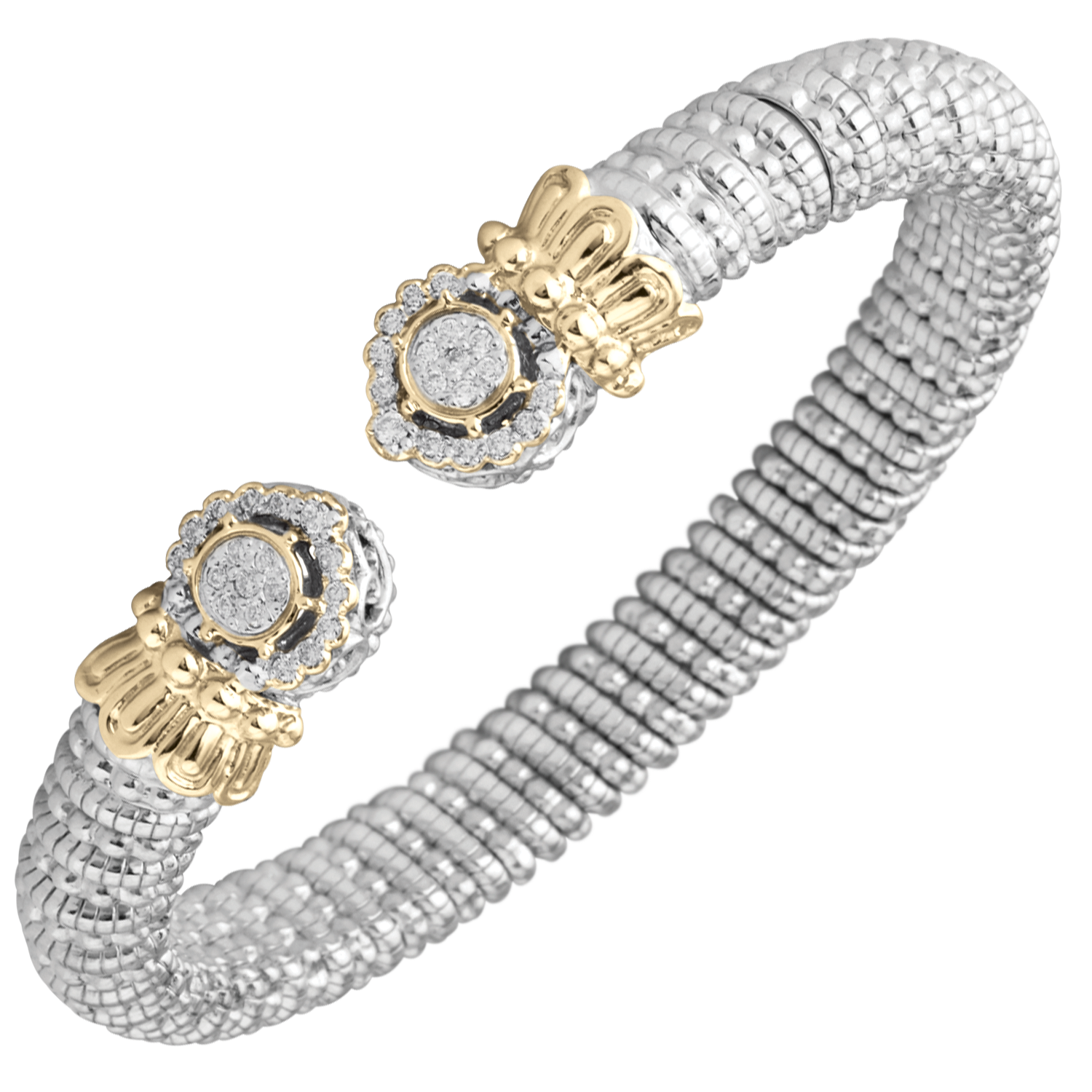 Buy Vahan Bracelets | Sterling Silver & 14K Gold | 0.29cttw Diamonds | 8mm Width | Shop Avonlea Jewelry only at Avonlea Jewelry.